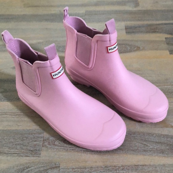 Hunter Barely Pink Ankle Boots US SZ 5 - Picture 2 of 7